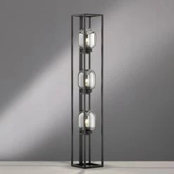 Lampadaire Regi En Verre, Gris Fumée, à 3 Lampes