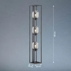 Lampadaire Regi En Verre, Gris Fumée, à 3 Lampes -Déco Lumière Soldes 10000907 3