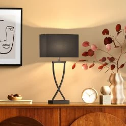 Lampe à Poser Anni Abat-jour En Chintz Noir/doré