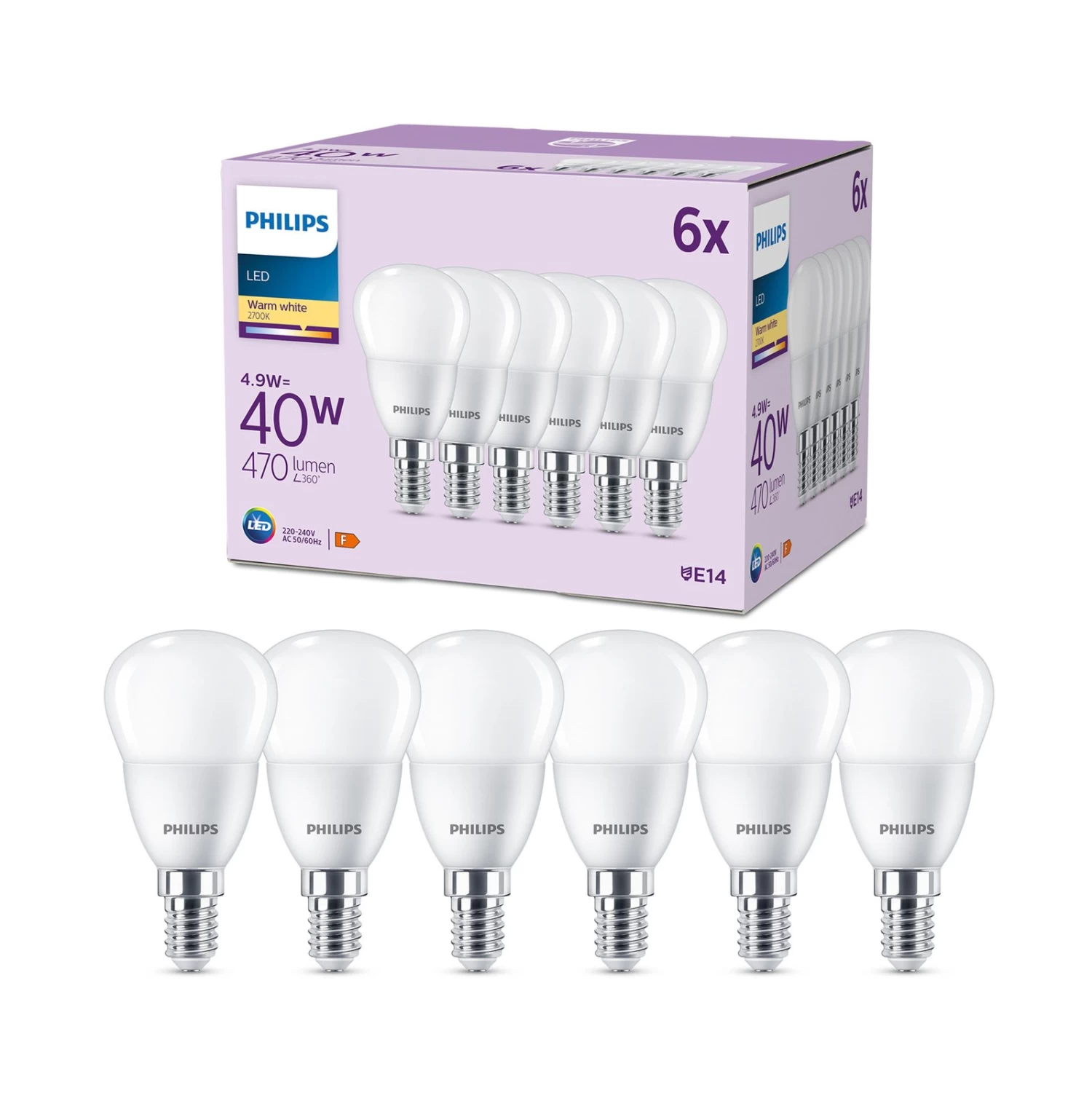Philips Ampoule LED E14 4,9W 470m 2 700K Mate X6 1 Philips Ampoule LED E14 4,9W 470m 2 700K Mate X6