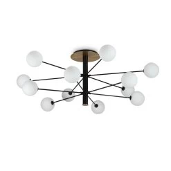 Ideal Lux Cosmopolitan Noir/laiton X12 Ø 145 cm