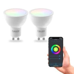 Calex Smart Réflecteur LED GU10 4,9 W RVB CCT X2 -Déco Lumière Soldes 10011101 4