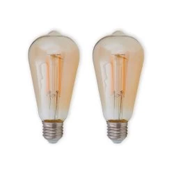 E27 Ampoule Rustique LED 6W 500lm Ambre 1 800K X2