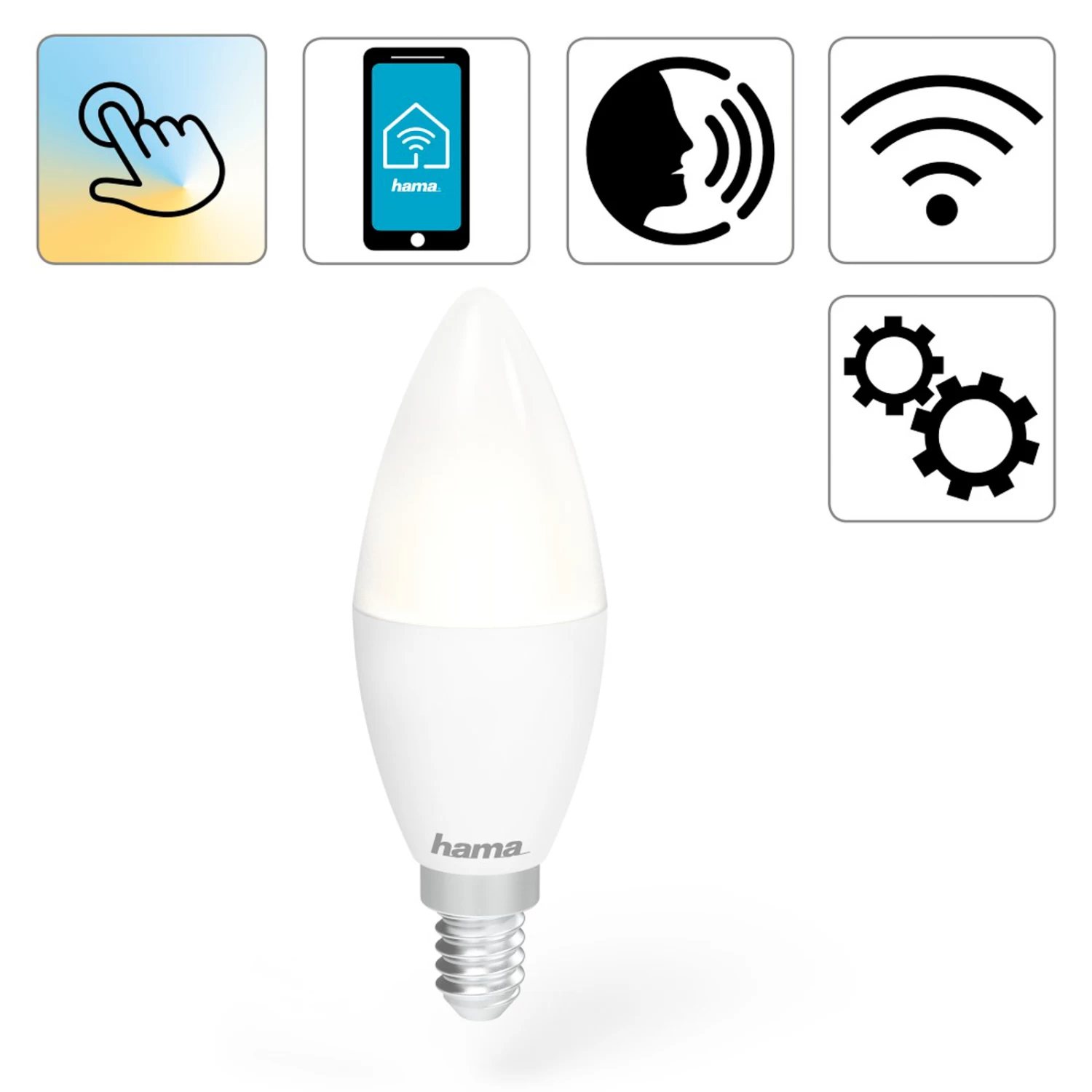 Hama WLAN Bougie LED E14 C35 5,5 W CCT Dim Opale 1 Hama WLAN Bougie LED E14 C35 5,5 W CCT Dim Opale