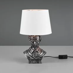 Lampe à Poser Albert Forme Buste, Argentée/blanche -Déco Lumière Soldes 10012376 6