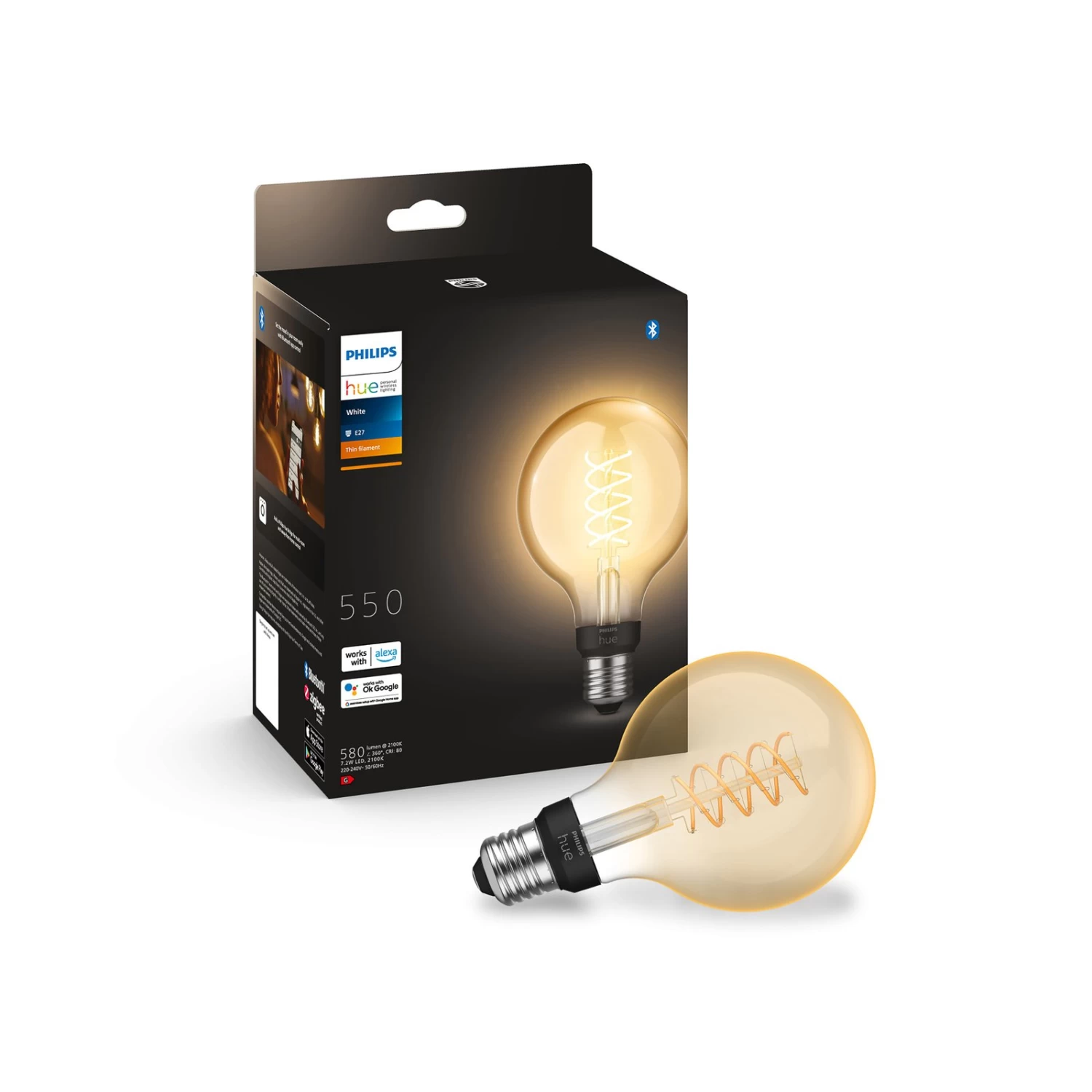 Philips Hue White Ampoule Fil Globe G93 E27 7,2 W 8 Philips Hue White Ampoule Fil Globe G93 E27 7,2 W – Image 8