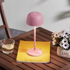 Lindby Arietty Lampe Table Batterie LED, Rose