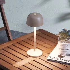 Lindby Arietty Lampe Table Batterie LED, Beige