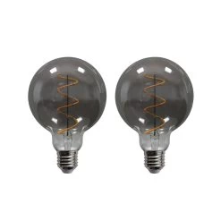 Lucande E27 3,8 W Ampoule Globe LED G95 1 800 K Fumée X2