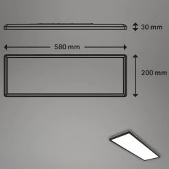 Panneau LED Slim 58x20 cm On/off 4 000 K Noir -Déco Lumière Soldes 10013615 3