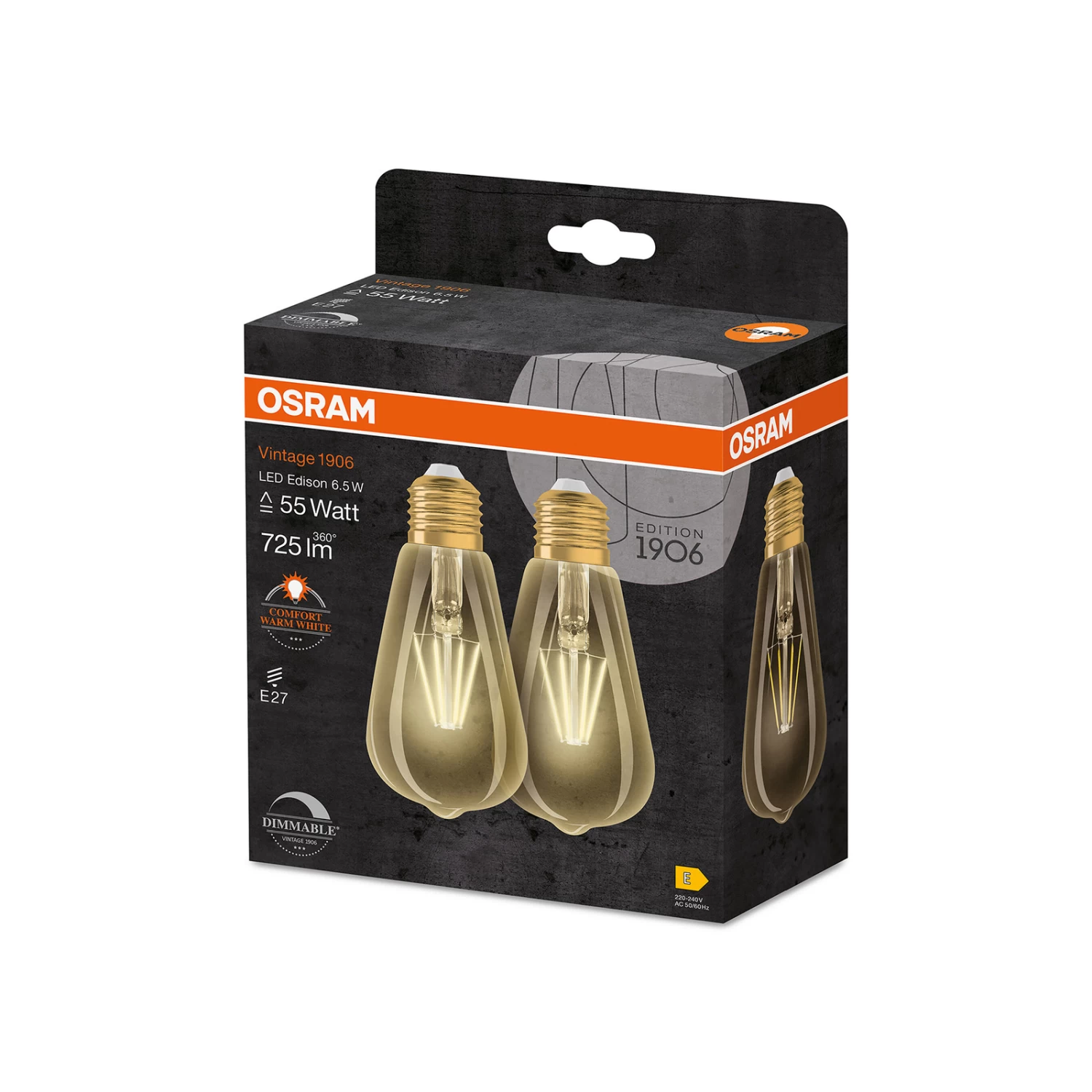 OSRAM Vintage 1906 LED Rustique E27 6,5 W Dim X2 3 OSRAM Vintage 1906 LED Rustique E27 6,5 W Dim X2 – Image 3