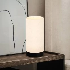 EGLO Lampe à Poser Feniglia Abat-jour En Lin Naturel