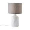 BRILLIANT Lampe De Table Ilysa, Tissu Gris, Céramique Blanc