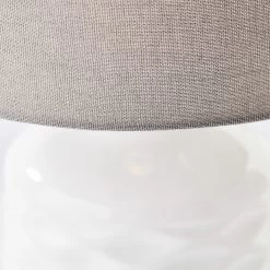 BRILLIANT Lampe De Table Ilysa, Tissu Gris, Céramique Blanc -Déco Lumière Soldes 10017820 3