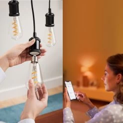 WiZ ST64 Ampoule Filament LED WiFi E27 6,3 W RGBW -Déco Lumière Soldes 10018015 6