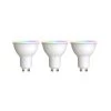 Prios LED-GU10 Plastique 4,7W RGBW WiFi Opale 3x
