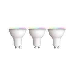 Prios LED-GU10 Plastique 4,7W RGBW WiFi Opale 3x