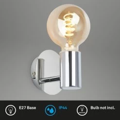 Applique Kosol Salle De Bain IP44 E27 Chromé -Déco Lumière Soldes 10018188 3