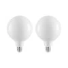 Ampoule LED E27 8W 2 700K G125 Dimmable Opale 2x