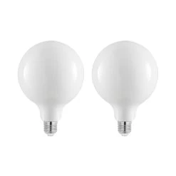 Ampoule LED E27 8W 2 700K G125 Dimmable Opale 2x