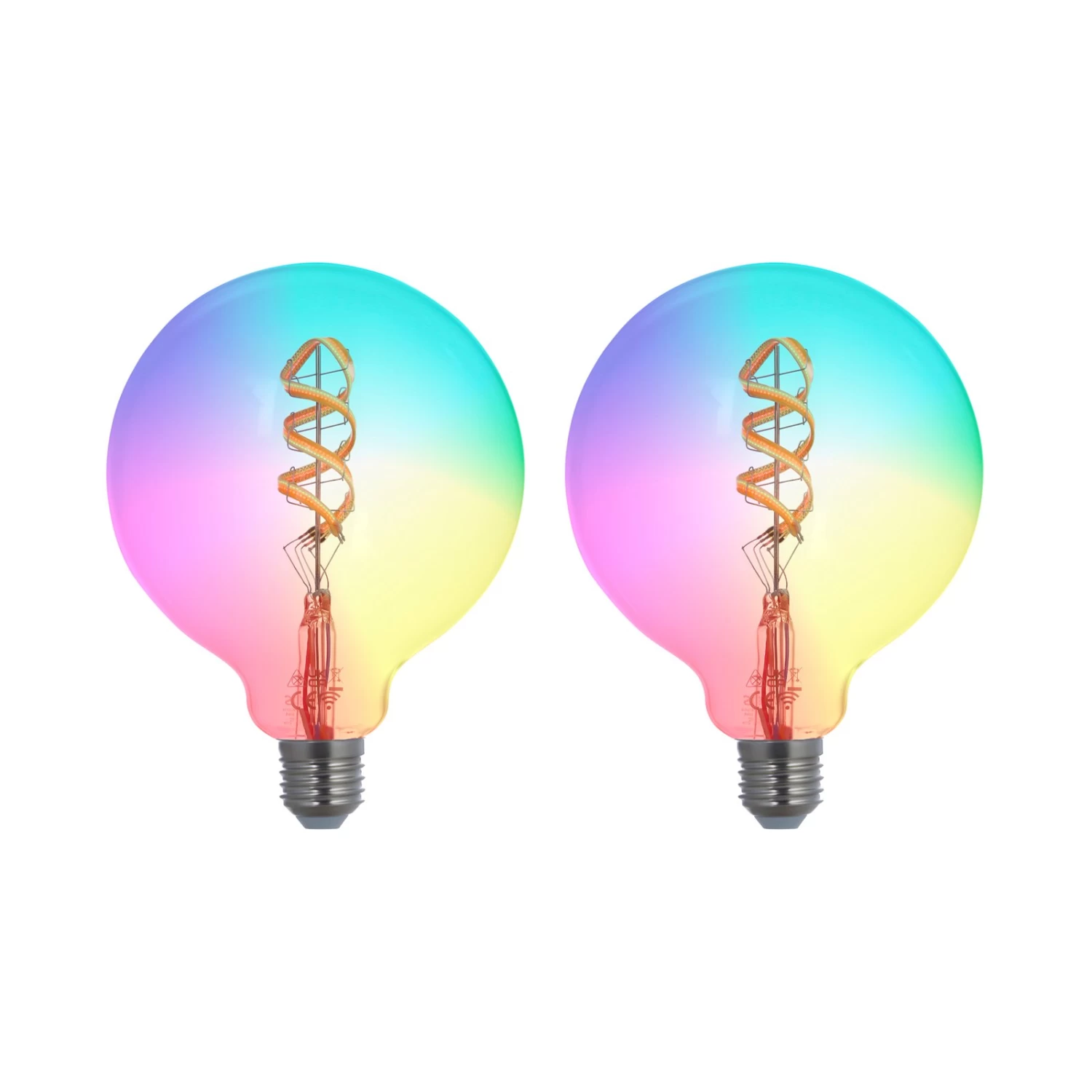 Prios Filament LED E27 G125 4 W RGBW WLAN Clair X2 1 Prios Filament LED E27 G125 4 W RGBW WLAN Clair X2