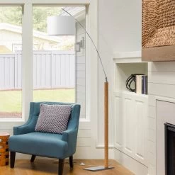 Aluminor Rainbow Lampadaire Chêne Clair/chromé