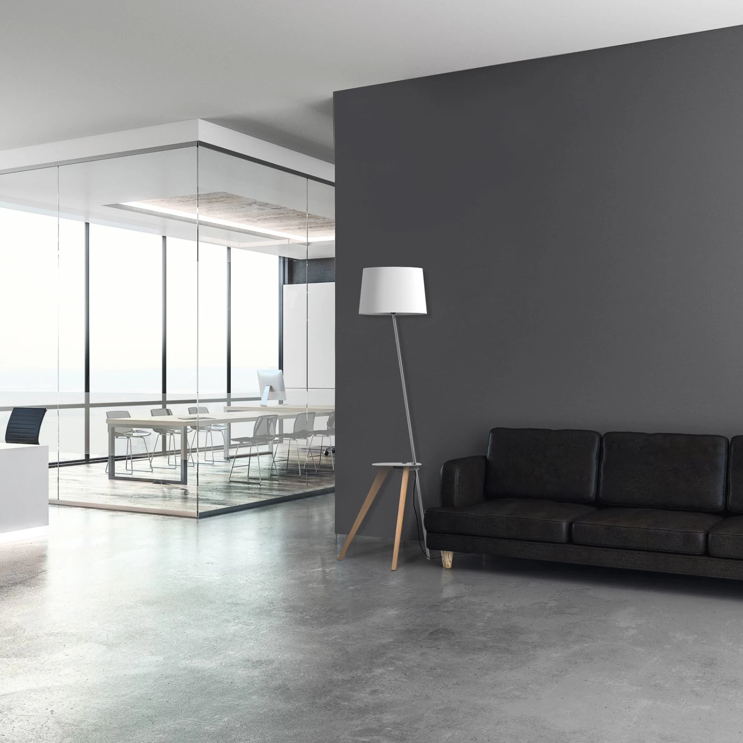 Aluminor Trio Lampadaire Avec Tablette Et USB 2 Aluminor Trio Lampadaire Avec Tablette Et USB – Image 2