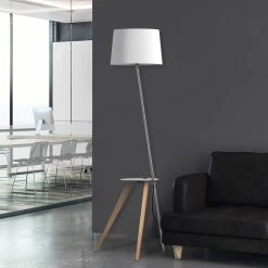 Aluminor Trio Lampadaire Avec Tablette Et USB