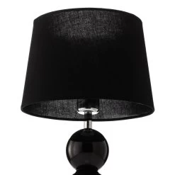 Lampe à Poser En Tissu Fulda, Décor Verre, Noire -Déco Lumière Soldes 1089041 5