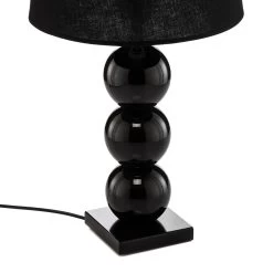 Lampe à Poser En Tissu Fulda, Décor Verre, Noire -Déco Lumière Soldes 1089041 6