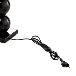 Lampe à Poser En Tissu Fulda, Décor Verre, Noire -Déco Lumière Soldes 1089041 8