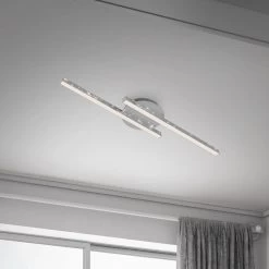 Plafonnier Rey Effet Scintillant, 2 Lampes, Chromé -Déco Lumière Soldes 1510661 4