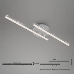 Plafonnier Rey Effet Scintillant, 2 Lampes, Chromé -Déco Lumière Soldes 1510661 6