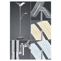 Lampadaire LED Dual Avec Liseuse, Nickel -Déco Lumière Soldes 1554268 2