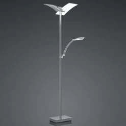 Lampadaire LED Dual Avec Liseuse, Nickel