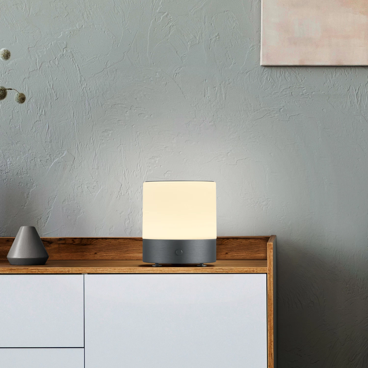 BANKAMP Button Lampe Table LED H18,5 cm Anthracite 2 BANKAMP Button Lampe Table LED H18,5 cm Anthracite – Image 2