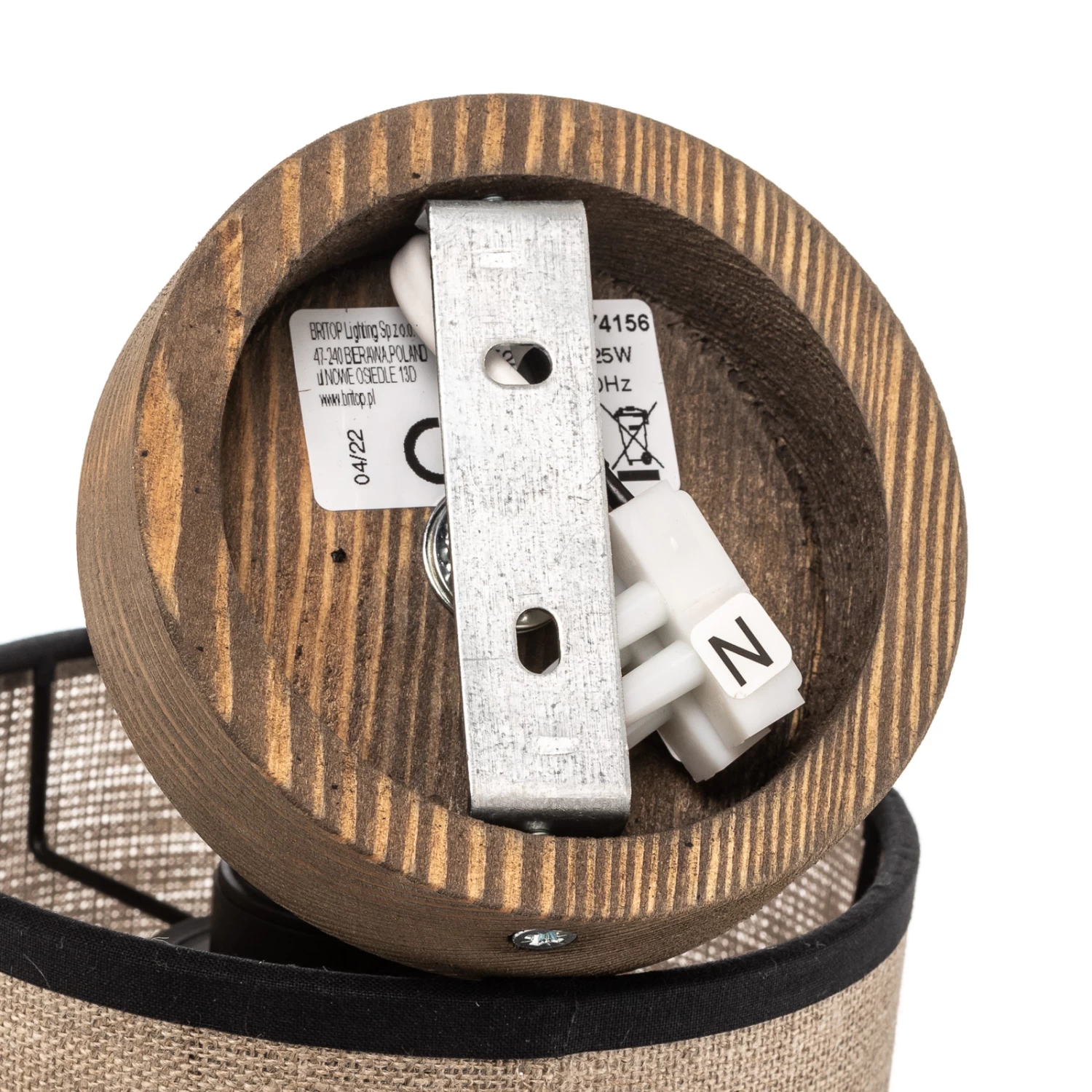 Applique Murale Tubo, Pin, Abat-jour Tissu, Beige 9 Applique Murale Tubo, Pin, Abat-jour Tissu, Beige – Image 9