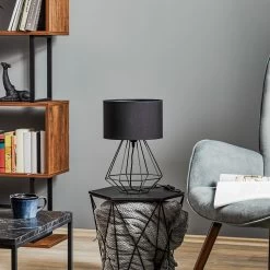 Lampe à Poser Alessio, Noire -Déco Lumière Soldes 2616096 2