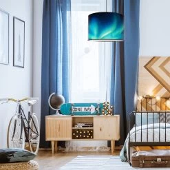 Suspension Print L Ciel, Aurore Polaire Turquoise -Déco Lumière Soldes 2616214 11