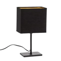 Lampe à Poser Kate, Abat-jour Tissu, Noir/doré -Déco Lumière Soldes 3570075 3