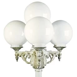 Ravissant Chandelier Blanc-or 165 à 4 Lampes