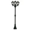 Lampadaire Rustique 680 Noir à 3 Lampes