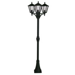 Lampadaire Rustique 680 Noir à 3 Lampes
