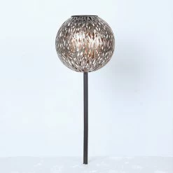Globo Lampe Déco Solaire LED 33626 Piquet Gris Argenté
