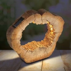 Globo 36518 Tronc D'arbre Solaire LED, Hauteur 25,5 Cm