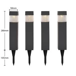 Lindby Fanney Piquet Solaire LED, Lot De 4 -Déco Lumière Soldes 4018391 6