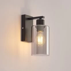 Lindby Emavi Applique Avec Verre Fumé -Déco Lumière Soldes 4018418 4