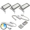 Hera Lampe Sous Meuble Dynamic LED Sky Lot De 3 Inox