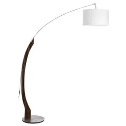 HerzBlut Amos Lampadaire Arqué Support Noyer Huilé