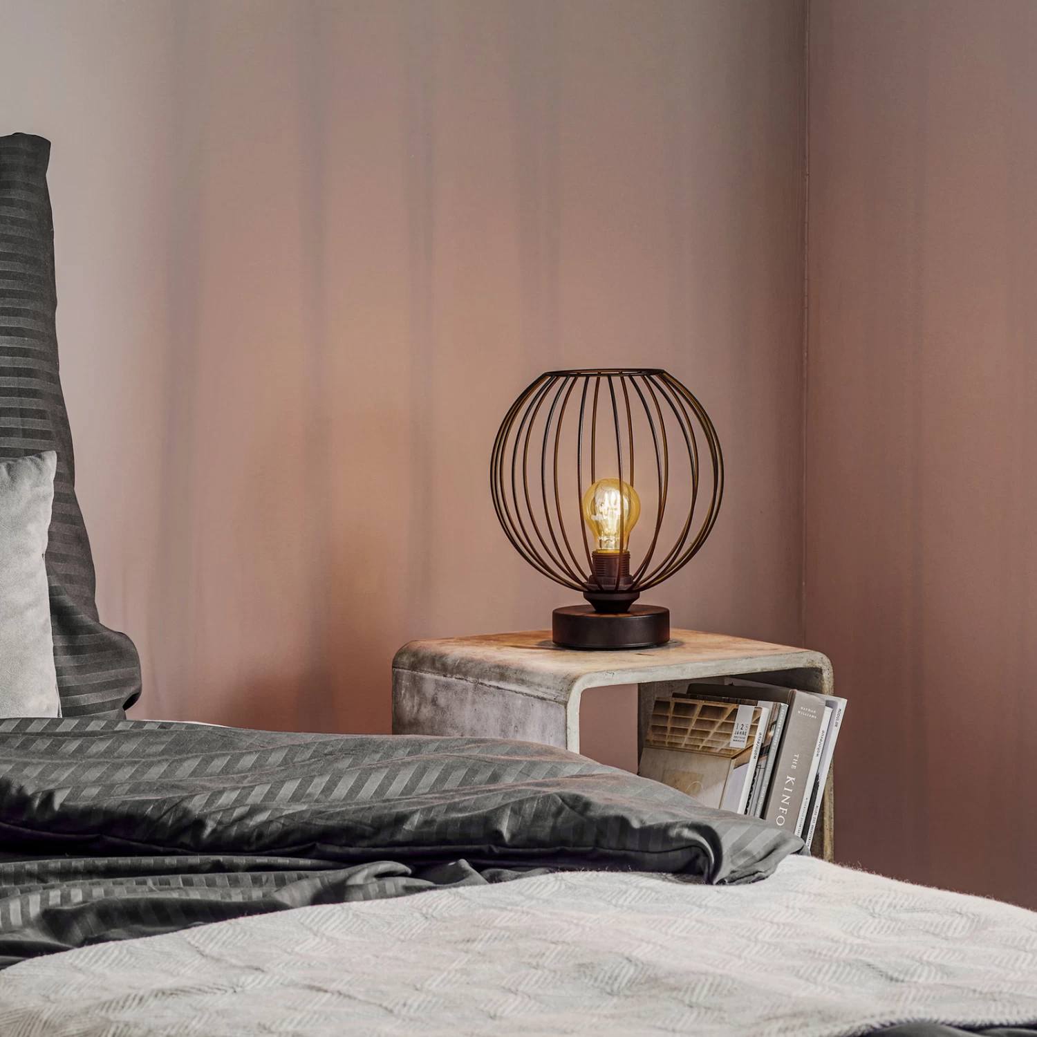 Lampe à Poser Cumera Abat-jour Cage, Ø 24 Cm 2 Lampe à Poser Cumera Abat-jour Cage, Ø 24 Cm – Image 2